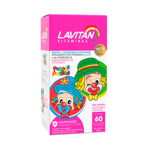 Lavitan Infantil Sabor Tutti-Frutti 60 Comprimidos Mastigáveis