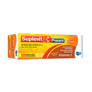 Suplevit C Prevent 1g Sabor Laranja 10 Comprimidos Efervescentes