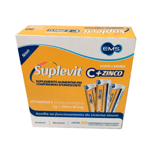 Suplevit C + Zinco 1g Sabor Laranja 30 Comprimidos Efervescentes