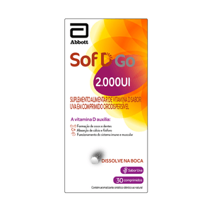 Sof D Go 2.000ui Sabor Uva 30 Comprimidos Orodispersíveis
