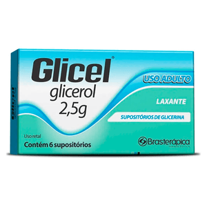 Glicel 2,5g 6 Supositórios de Uso Adulto
