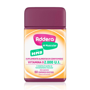 Suplemento Alimentar Addera + Muscular 2.000UI HMB 60 Comprimidos Revestidos