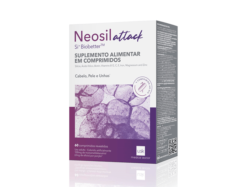 Suplemento-Alimentar-Neosil-Attack-Cabelo-Pele-e-Unhas-60-Comprimidos