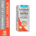 Suplemento-Alimentar-Vitasay-Imune-D-Tripla-Acao-Sabor-Laranja-10-Comprimidos-Efervescentes