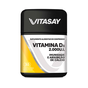 Suplemento Alimentar Vitasay Vitamina D3 2.000UI 30 Comprimidos Revestidos