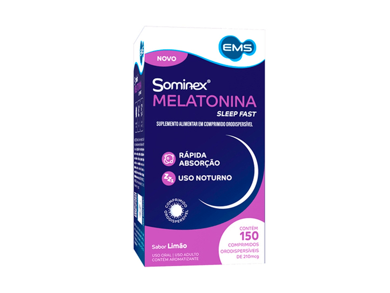 Suplemento-Alimentar-Sominex-Melatonina-Sleep-Fast-Sabor-Limao-150-Comprimidos-Orodispersiveis
