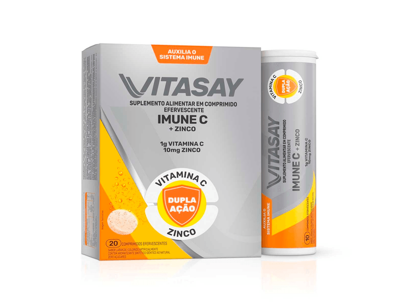 Suplemento-Alimentar-Vitasay-Imune-C---Zinco-Sabor-Laranja-20-Comprimidos-Efervescentes