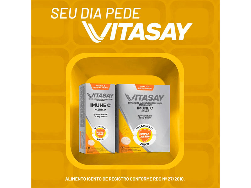 Suplemento-Alimentar-Vitasay-Imune-C---Zinco-Sabor-Laranja-20-Comprimidos-Efervescentes