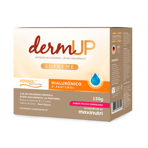 DermUP Supreme Colágeno Verisol + Ácido Hialurônico + D-pantenol Sabor Frutas Vermelhas 30 Sachês de 5g Cada