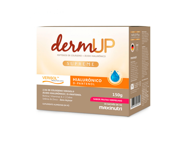 DermUP-Supreme-Colageno-Verisol---Acido-Hialuronico---D-pantenol-Sabor-Frutas-Vermelhas-30-Saches-de-5g-Cada