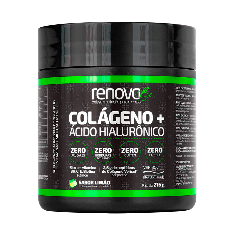 Suplemento Alimentar De Cólageno + Ácido hialurônico Renova Be Sabor Limão 216g