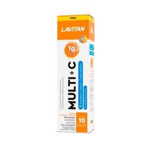 Suplemento Alimentar Multi+C 1g Lavitan Sabor Laranja e Acerola 10 Comprimidos Efervescente
