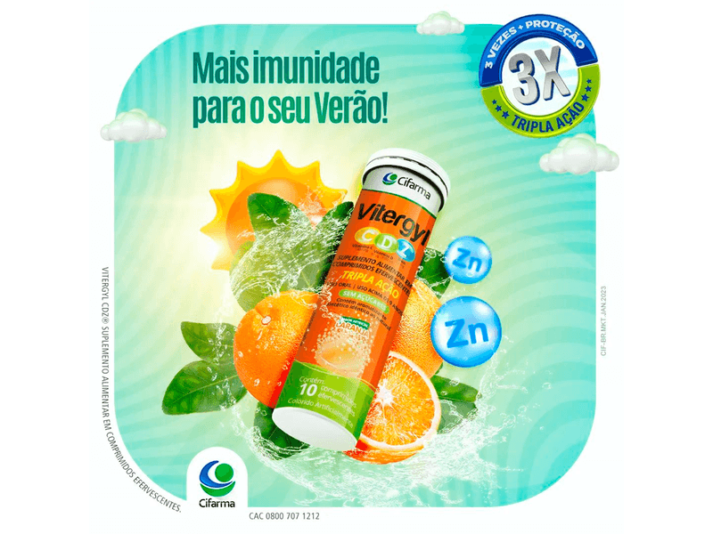 Suplemento-Alimentar-Vitergyl-CDZ-Tripla-Acao-Sabor-Laranja-10-Comprimidos-Efervescentes