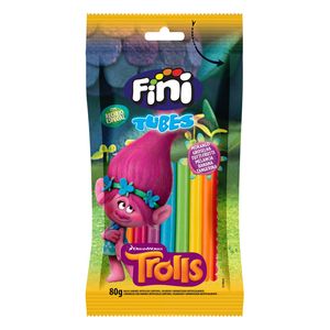 Balas Fini Tubes Trolls Sabores Sortidos 80g