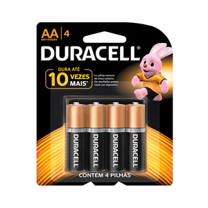 Pilha Duracell AA Alcalina 4 Unidades