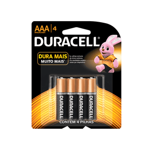 Pilha Duracell Alcalina Palito AAA com 4