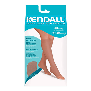 Meia Kendall Extra Alta Compressão 3/4 Sem Ponteira