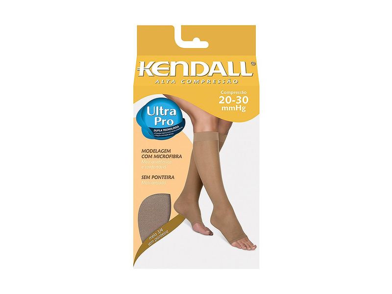 Meia-Kendall-3-4-Alta-Compressao-Cor-Mel-Tamanho-M