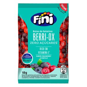 Bala de Gelatina Fini Berri-Ox Sabor Cranberry e Mirtilo 18g