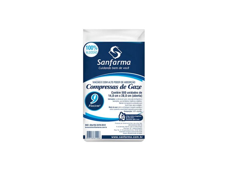 Compressa-Gaze-Sanfarma-com-500-unidades