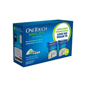 Tiras One Touch Select Plus Leve 100 Pague 75 Unidades