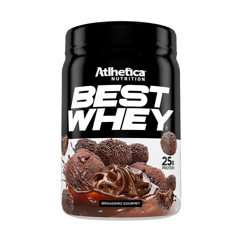 Embalagem do Best Whey Atlhetica Brigadeiro Gourmet 450g