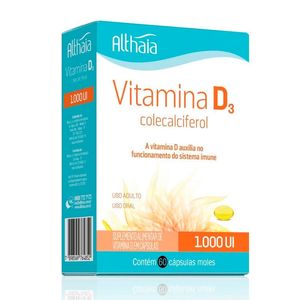 Suplemento Alimentar Vitamina D 1.000UI Althaia 60 Cápsulas Gel