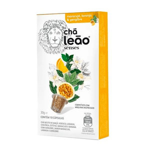 Chá Mate Leão Senses Sabor Maracujá, Laranja e Gengibre 30g com 10 Cápsulas