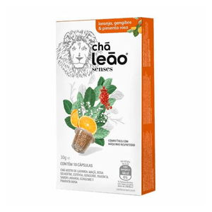 Chá Mate Leão Senses Sabor Laranja, Gengibre e Pimenta Rosa 30g com 10 Cápsulas