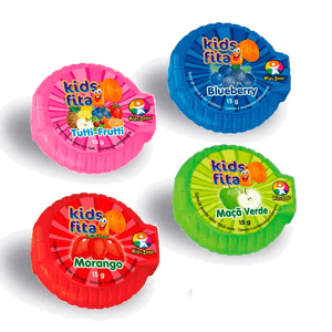 Goma de Mascar Kids Fita 60cm Sabores Sortidos 15g