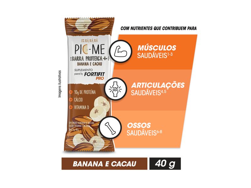 Barra-Proteica-Pic-Me-Forfit-PRO-Sabor-Banana-e-Cacau-40g