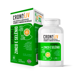 Suplemento Alimentar Cronoliv Vitamina C + Zinco e Selênio 60 Cápsulas