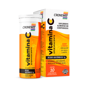 Suplemento Alimentar Cronovit Vitamina C Sabor Laranja 10 Comprimidos Efervescentes