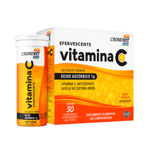 Suplemento Alimentar Cronovit Vitamina C Sabor Laranja 30 Comprimidos Efervescentes