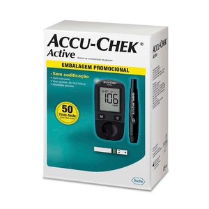 Kit Sistema de Monitorização da Glicemia Accu-Chek Active + Tiras de teste 50 Unidades