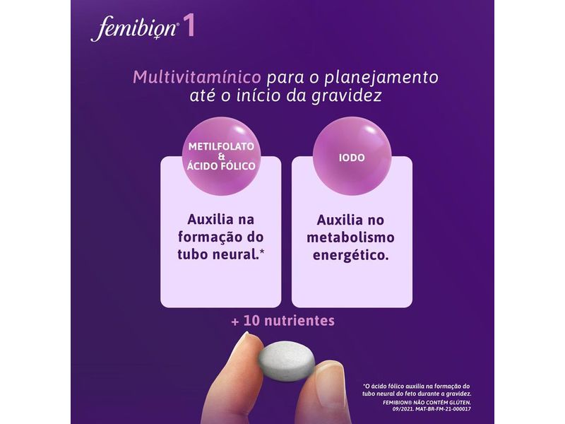 Suplemento Alimentar Femibion 1 Planejamento e Início da Gravidez  28 Comprimidos