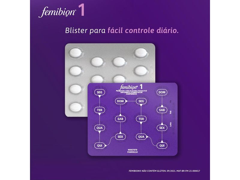 Suplemento Alimentar Femibion 1 Planejamento e Início da Gravidez  28 Comprimidos