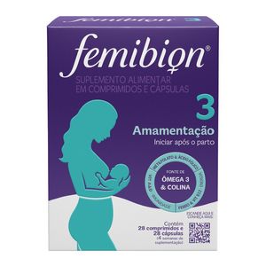 Suplemento Alimentar Femibion 3 Amamentação Iniciar Após o Parto 28 Comprimidos e 28 Cápsulas