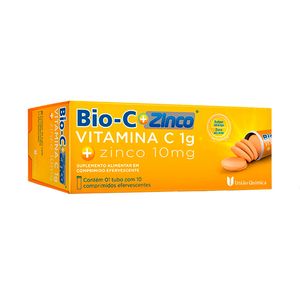 Suplemento Alimentar Bio-C + Zinco Sabor Laranja 10 Comprimidos Efervescentes