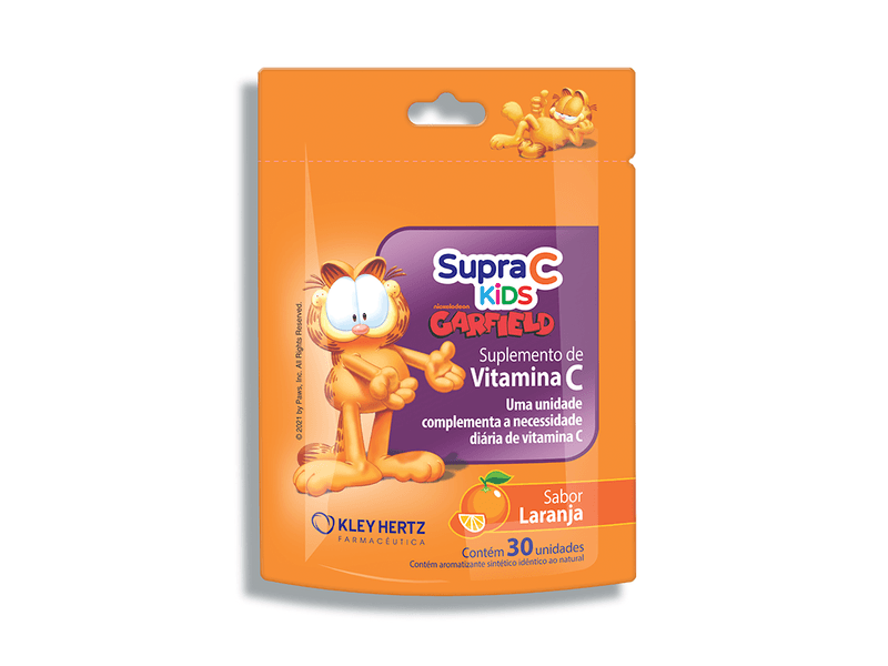Suplemento-Vitaminico-e-Mineral-Supra-C-Kids-Garfield-Sabor-Laranja-30-Unidades