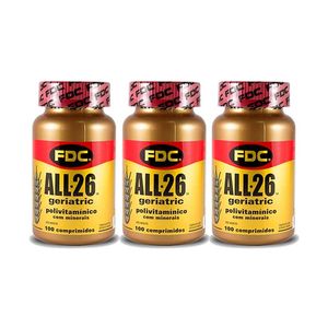 Kit All-26 Geriatric FDC Polivitamínico 3 Unidades com 100 Comprimidos Cada