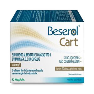 Colágeno Não Hidrolisado Tipo II Beserol Cart 90 Cápsulas Gelatinosas