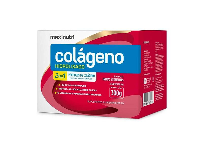 Colageno-Hidrolisado-Maxinutri-2em1-Sabor-Frutas-Vermelhas-30-Saches-de-10g-Cada