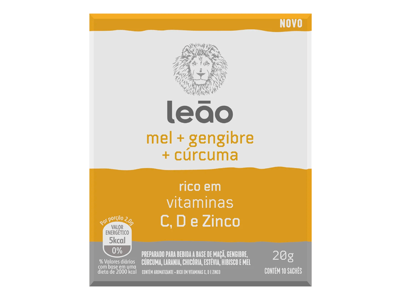 Cha-Vitaminico-Leao-Mel---Gengibre---Curcuma-10-Saches-20g