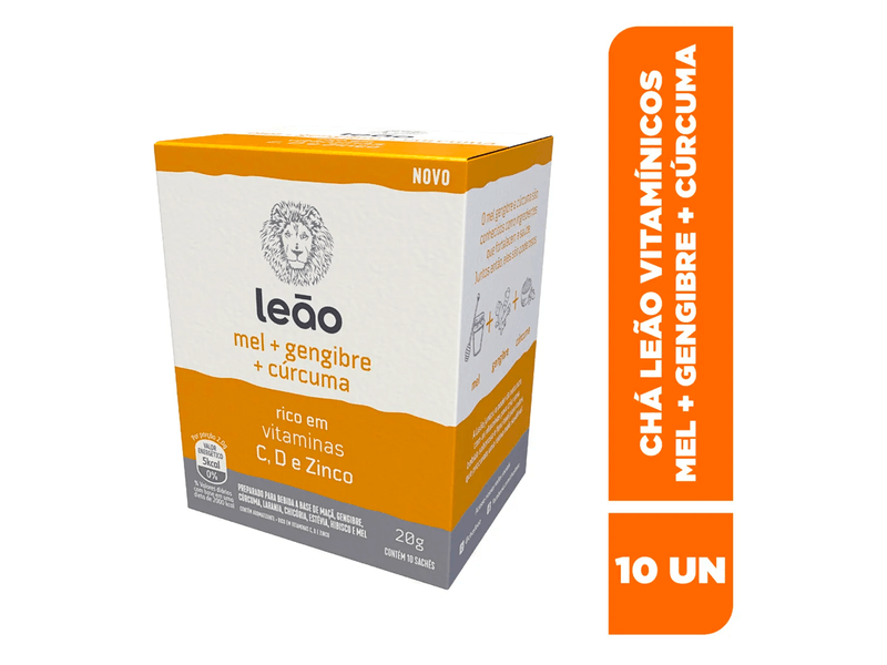 Cha-Vitaminico-Leao-Mel---Gengibre---Curcuma-10-Saches-20g