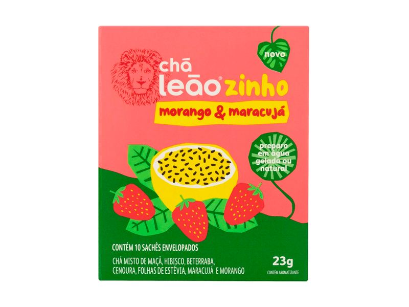 Cha-Kids-Leaozinho-Morango-e-Maracuja-10-Saches-23g