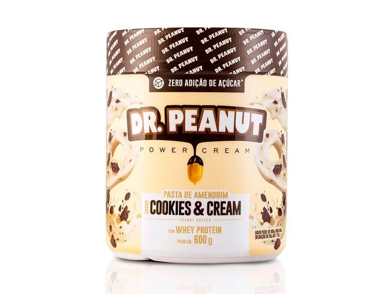 Pasta-de-Amendoin-Dr.-Peanut-Power-Cream-Sem-Acucar-Sabor-Cookies-e-Cream-600g