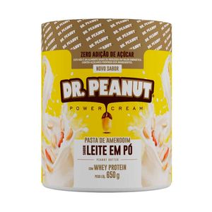 Pasta de Amendoim Dr. Peanut Power Cream Zero Açúcar Sabor Leite em Pó 600g
