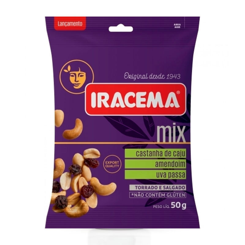 Mix Nuts Iracema Castanha de Caju, Amendoin e Uva Passa 50g