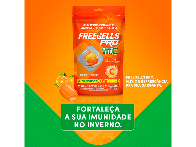 Suplemento-Alimentar-De-Vitamina-C-FreeGells-Pro-Vit.C-Sabor-Sortido-15-Pastilhas